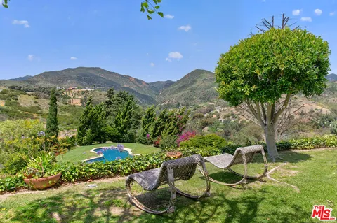 a view of a house with swimming pool and yard