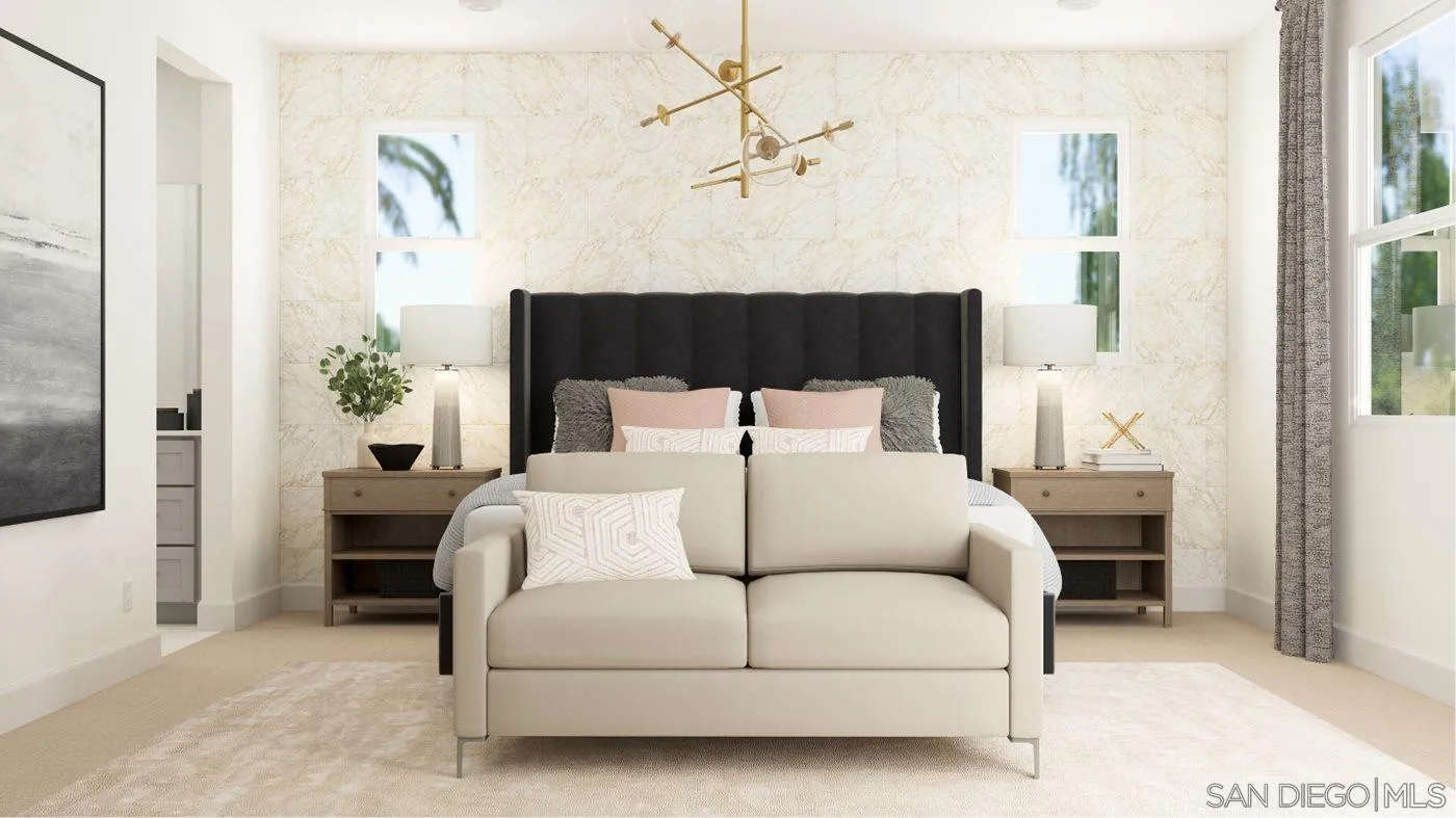 17451 Abbey Road Poway, CA 92064 - Photo 12 of 30 a bedroom with a bed and a potted plant