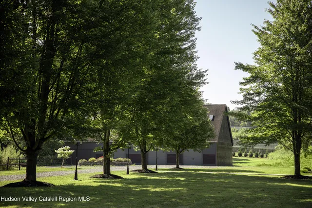 a garden view with a fountain