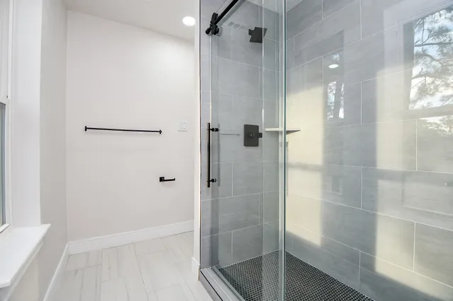 a bathroom with a shower
