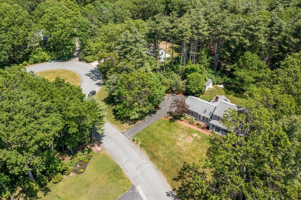 5 Thicket Circle Stow, MA 01775 - Photo 31 of 37 an aerial view of residential house with outdoor space and trees all around