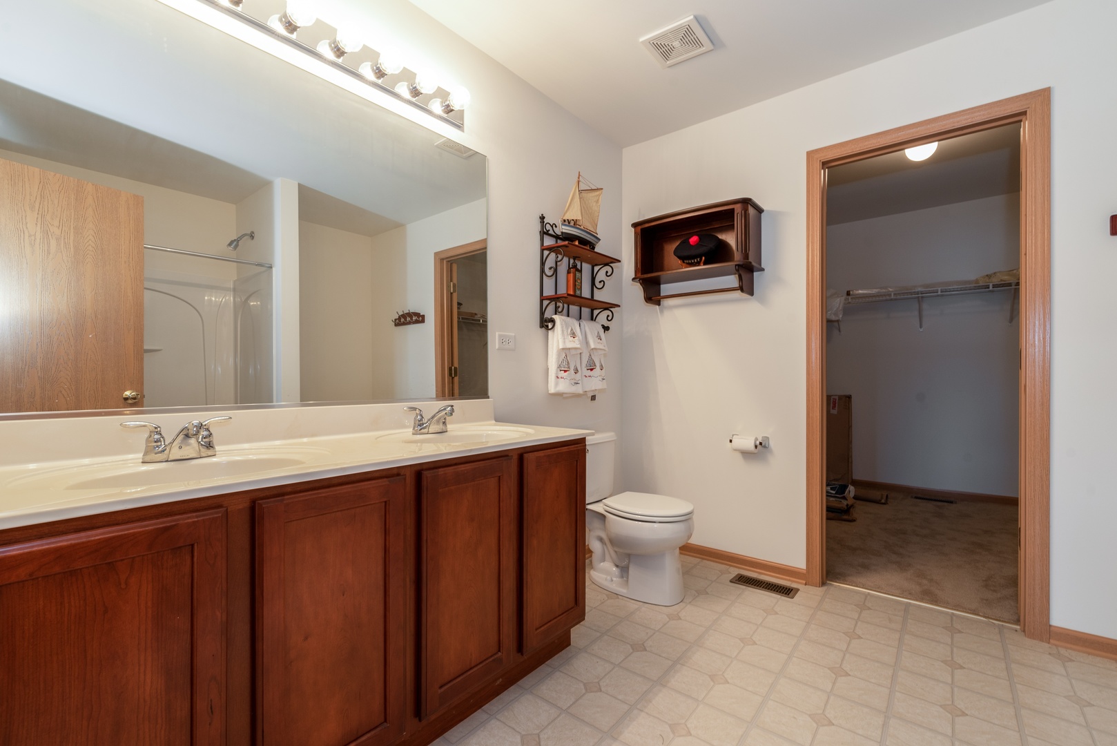 1143 Port Royal Road Pingree Grove, IL 60140 - Photo 8 of 13 a spacious bathroom with a toilet sink and mirror