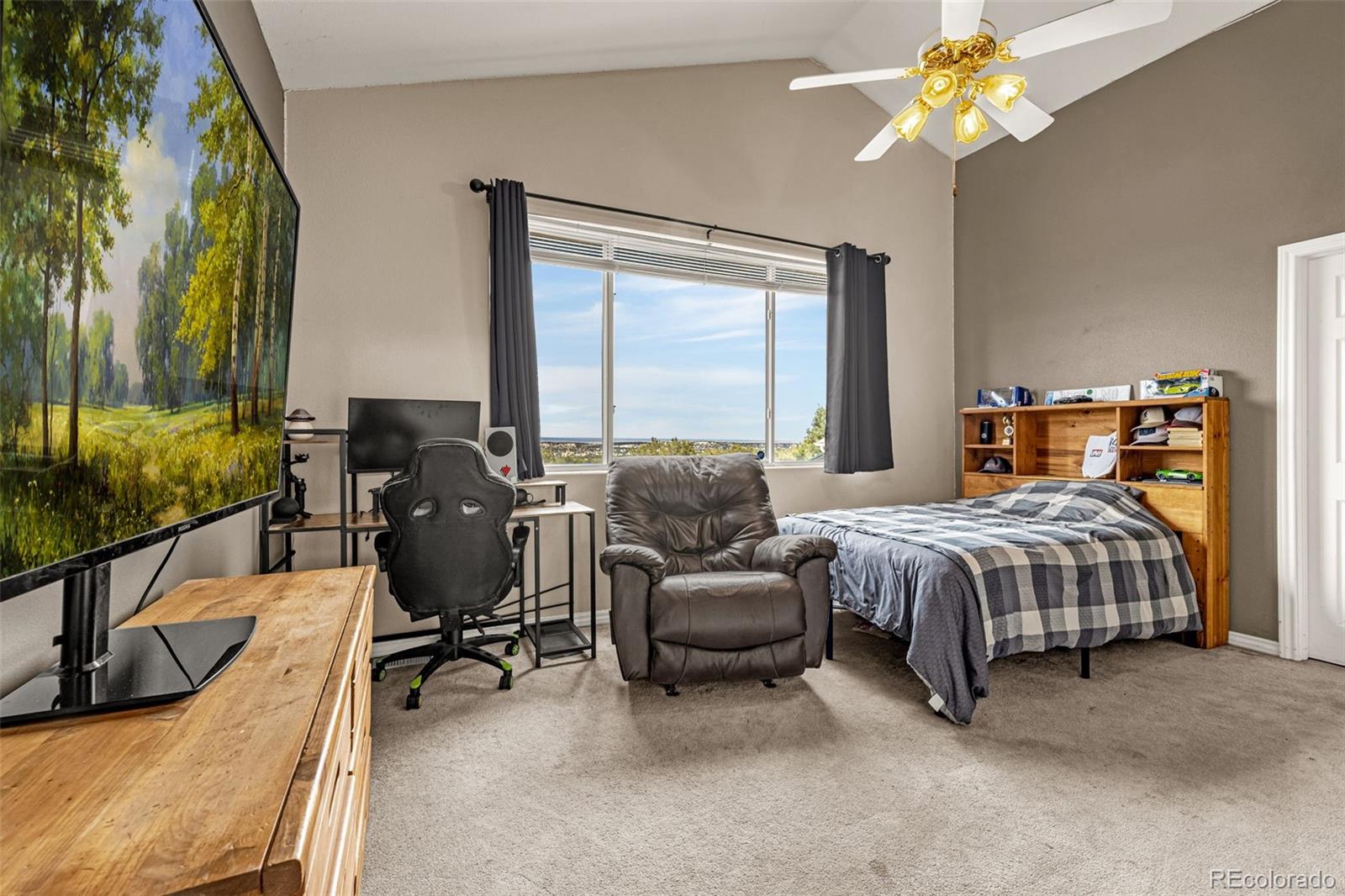 3115 Canyon Heights Road Pueblo, CO 81005 - Photo 19 of 44 a bedroom with a bed a couch and dresser