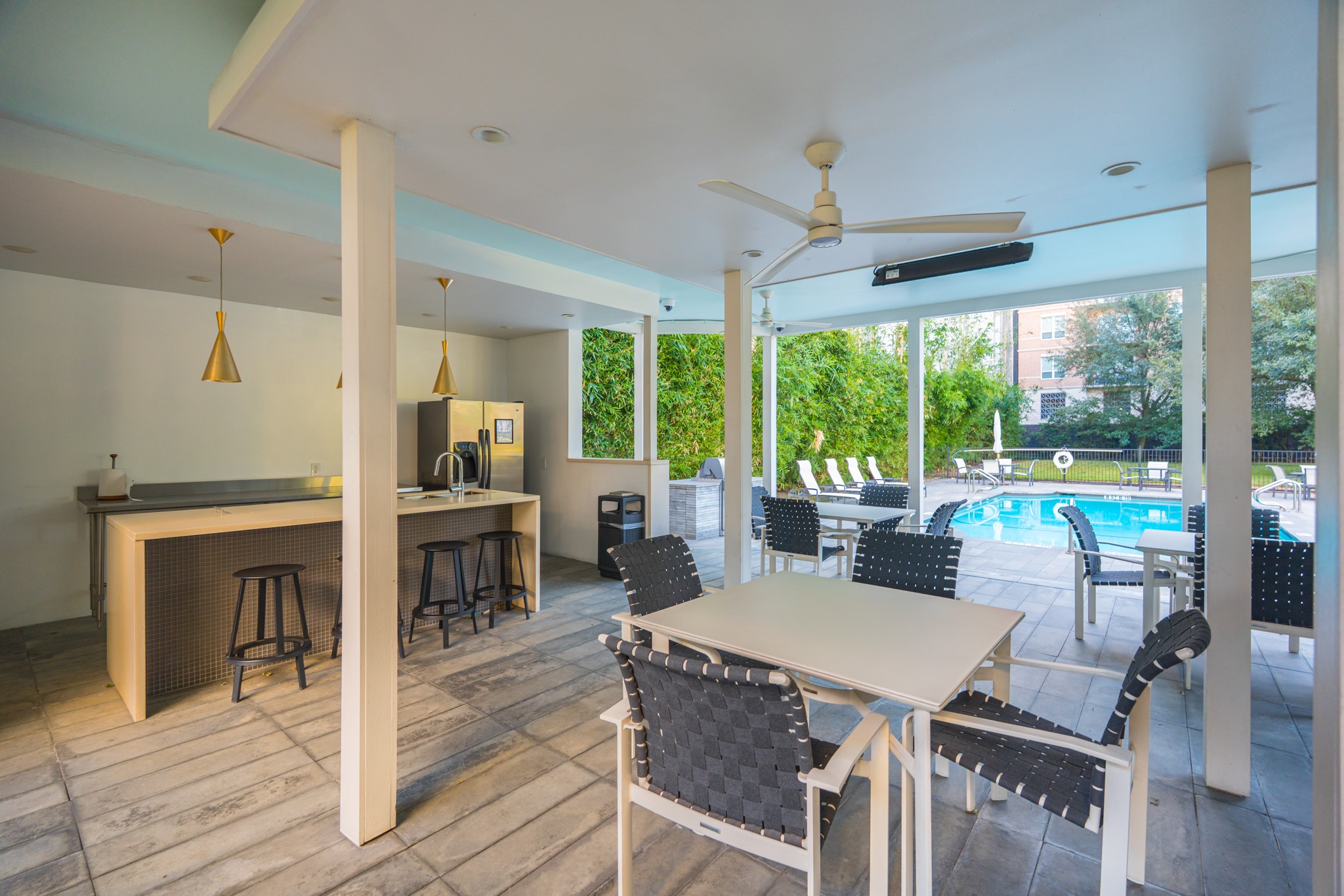 2701 Westheimer Road, Unit 6F Houston, TX 77098 - Photo 43 of 45 a view of a dining room with furniture window and outside view