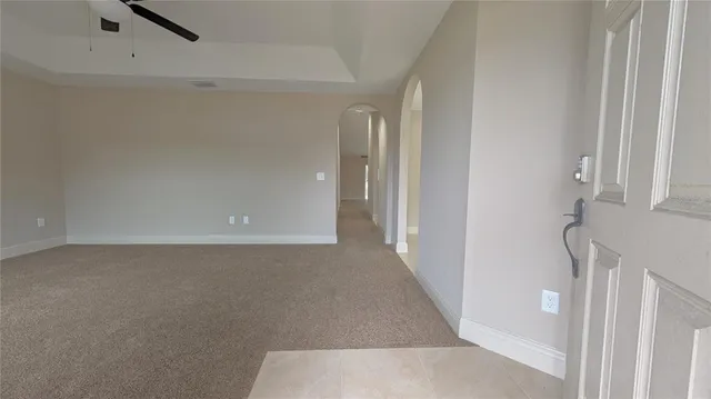 a view of a room that has a window