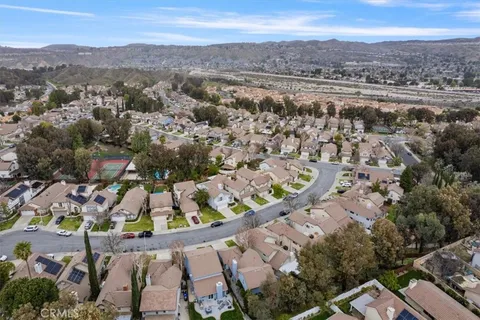 an aerial view of multiple house
