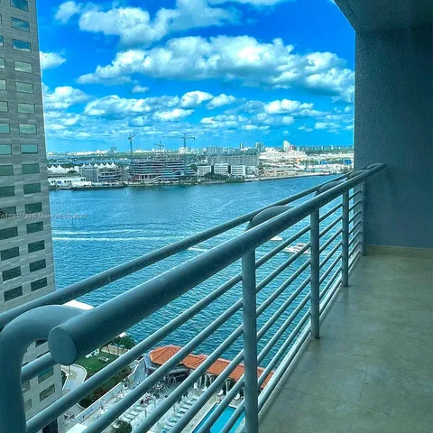 a view of city from a balcony