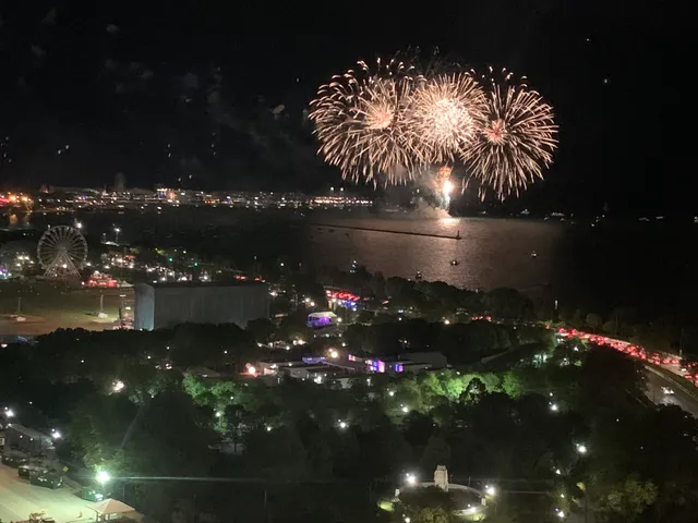 a view of a swimming pool with a lounge chairs