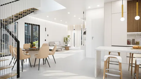 a kitchen with kitchen island stainless steel appliances a sink and cabinets