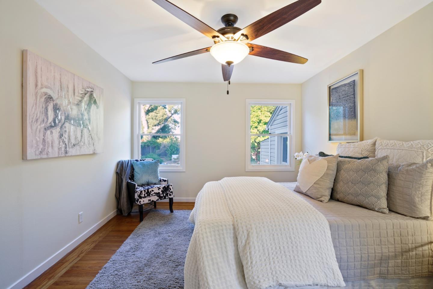 3755 Bay Road Menlo Park, CA 94025 - Photo 18 of 29 a bedroom with a bed furniture and a window