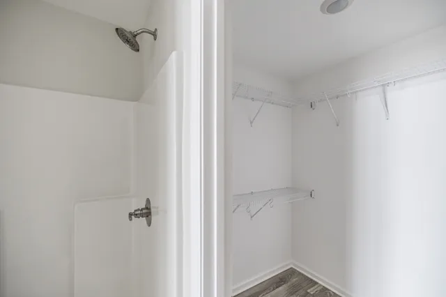 a bathroom with a shower