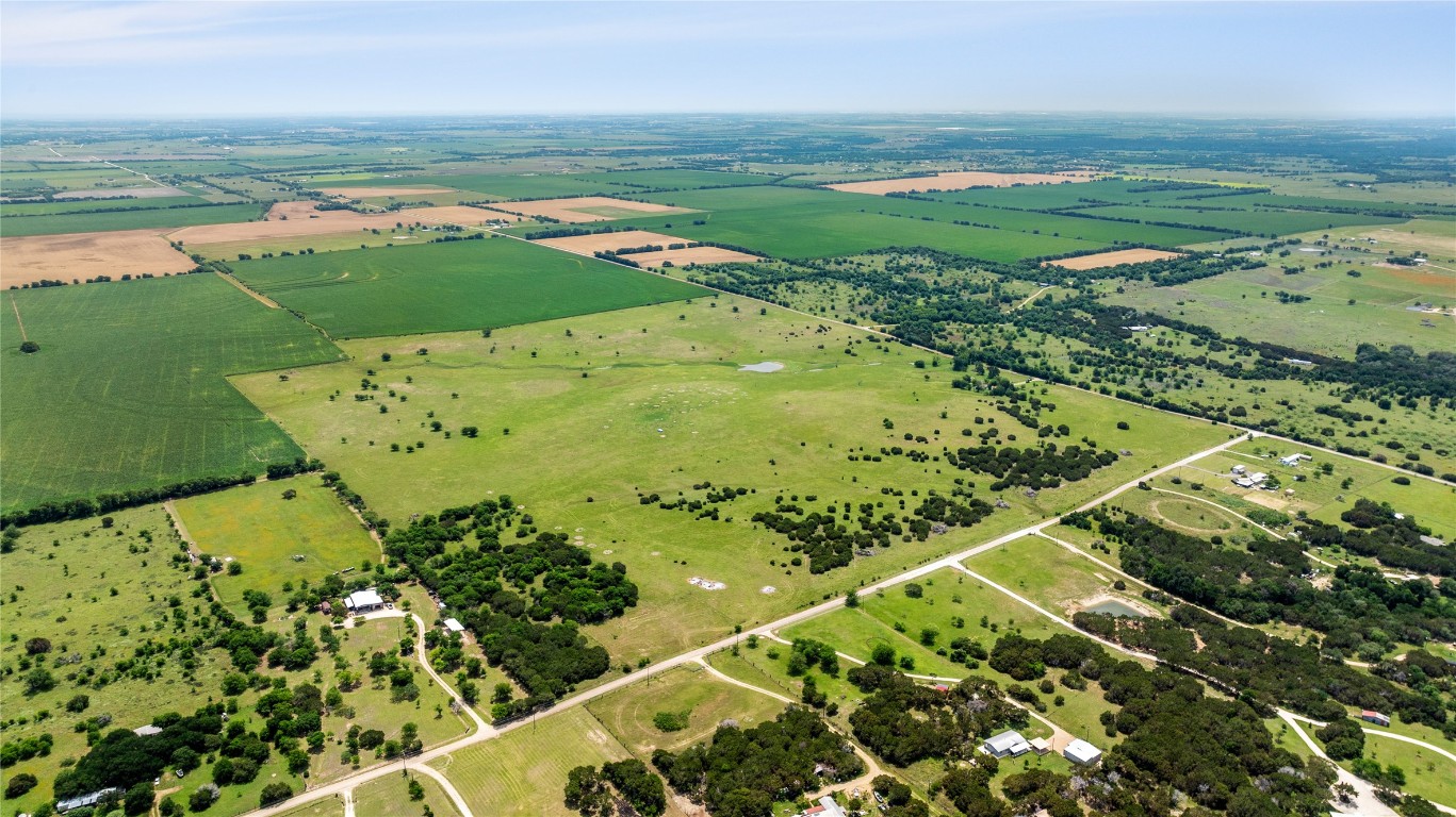 a view of a garden with an ocean