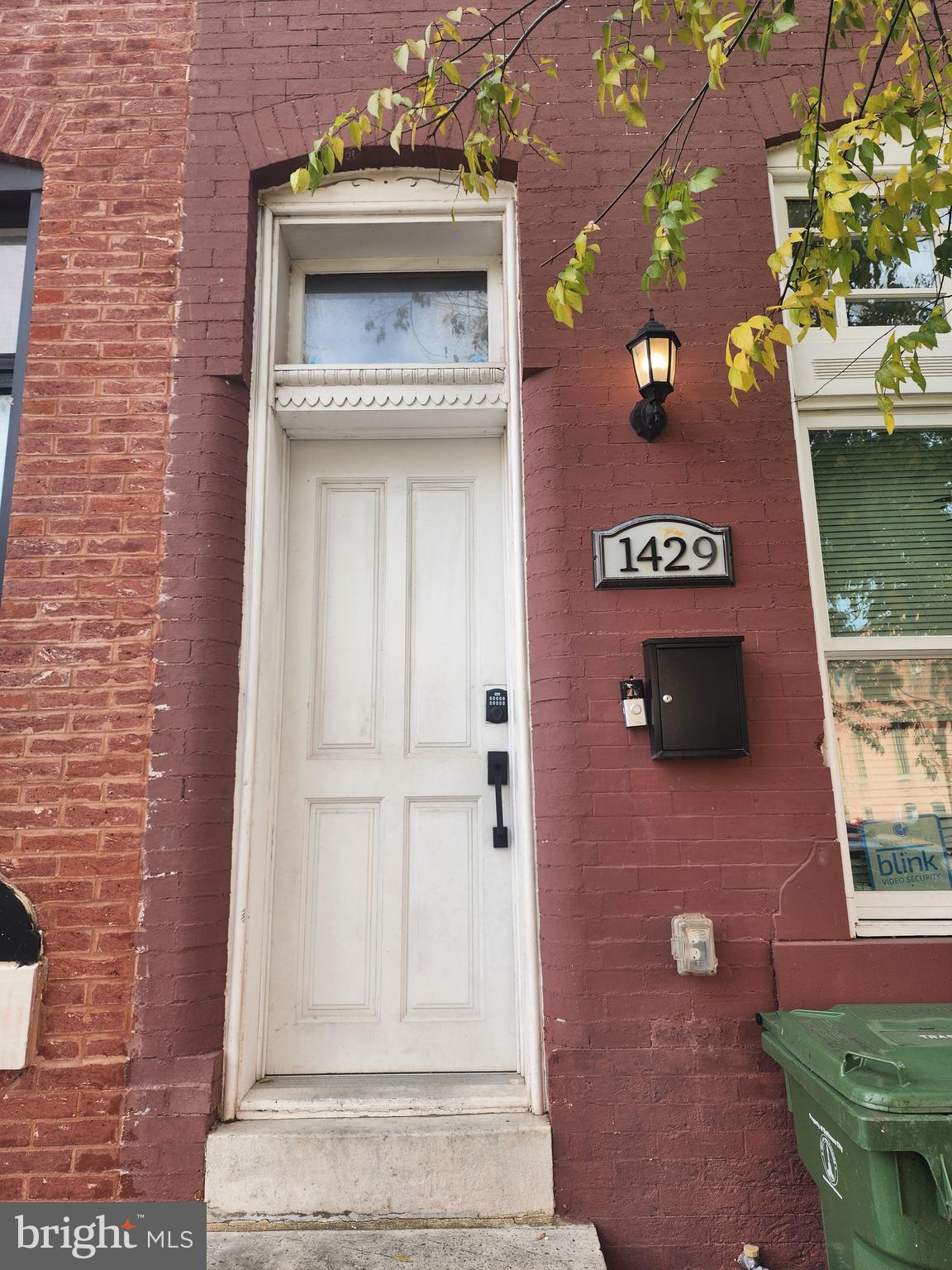 a building with a door and a door