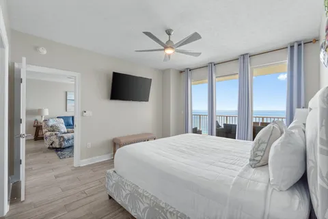 a bathroom with a white shower curtain