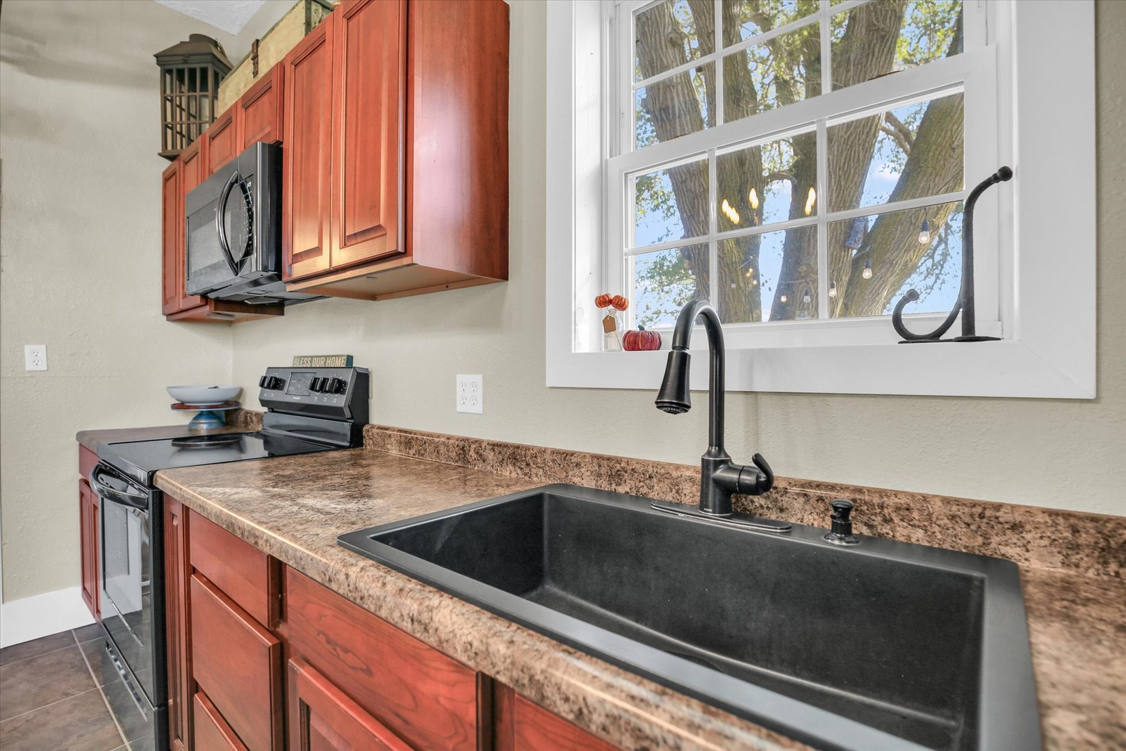 151 County 1700 Road East Villa Grove, IL 61956 - Photo 44 of 76 a kitchen with stainless steel appliances granite countertop a sink and a microwave