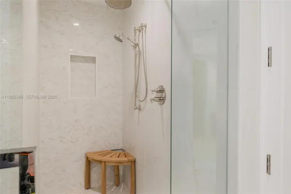 a bathroom with a shower