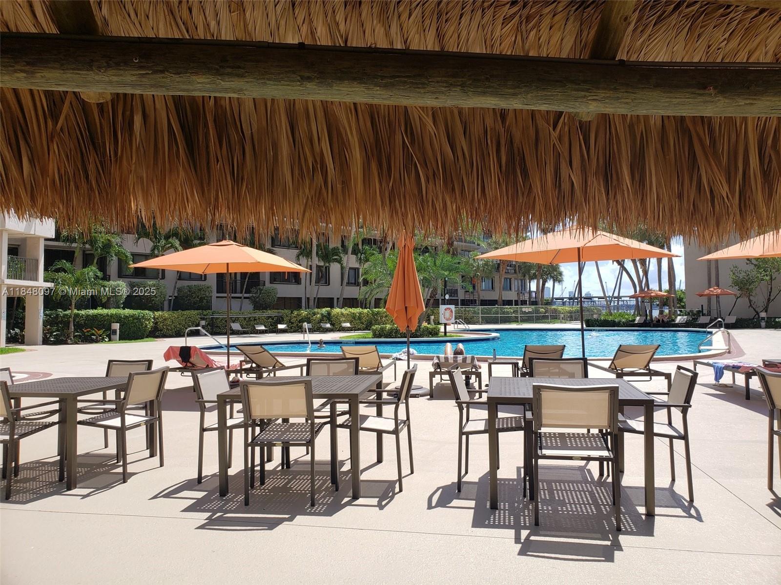 540 Brickell Key Drive, Unit 1524 Miami, FL 33131 - Photo 36 of 44 a patio with a patio table and chairs