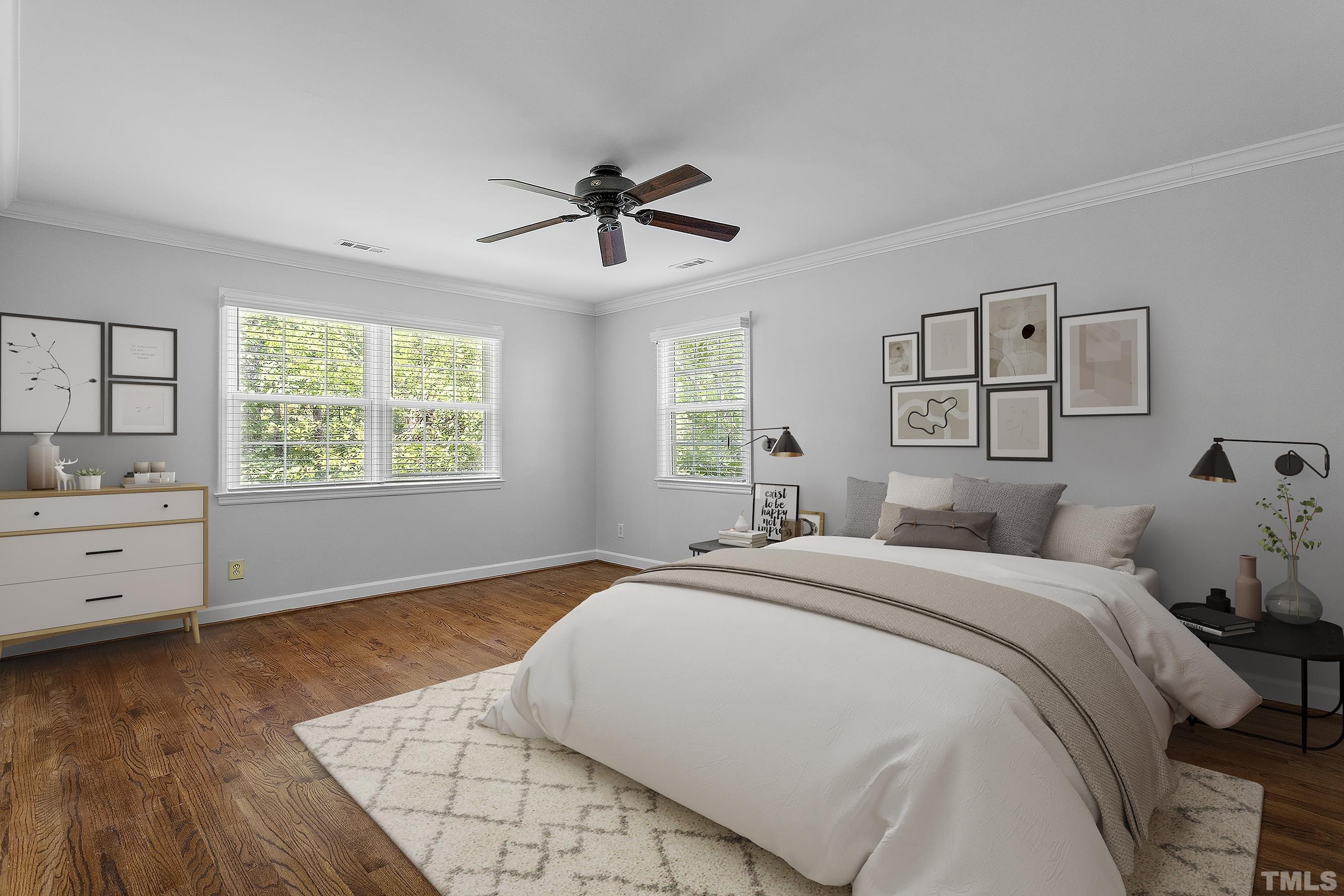 59 Kimberly Drive Durham, NC 27707 - Photo 45 of 68 a spacious bedroom with a large bed and a window