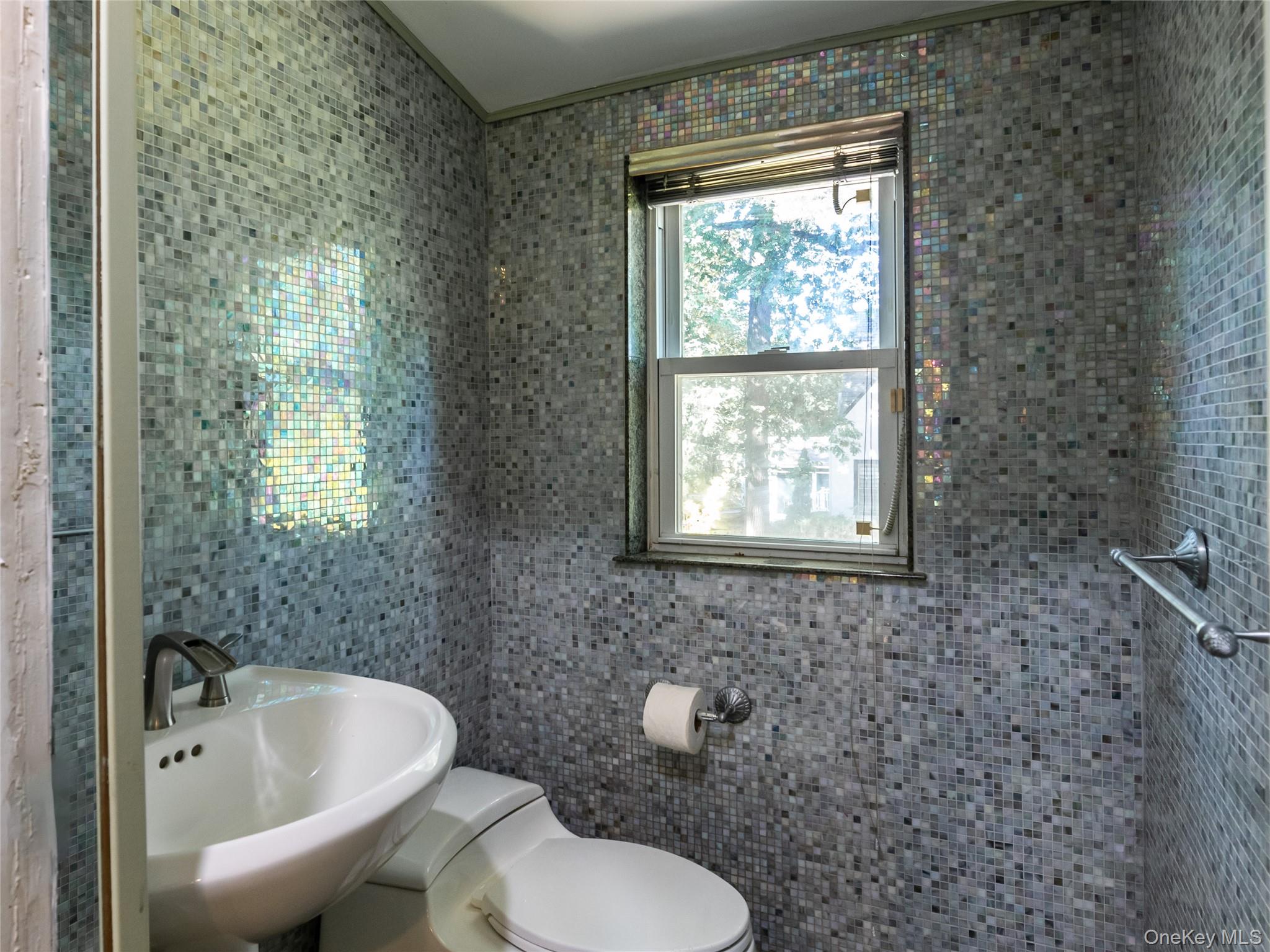 100 Station Road Great Neck, NY 11023 - Photo 10 of 29 a bathroom with a toilet and a sink