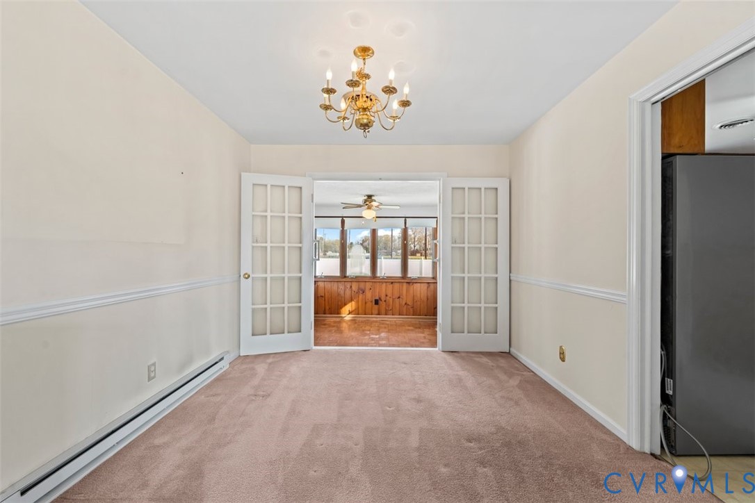 908 Yorkshire Road Colonial Heights, VA 23834 - Photo 7 of 36 Dining room French doors to sun porch