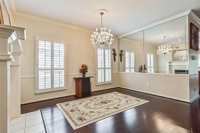 a view of a hallway with windows