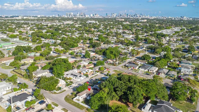an aerial view of multiple house