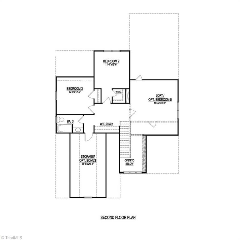Second Floor Options Include: Bedroom 4 Option and Bonus Option