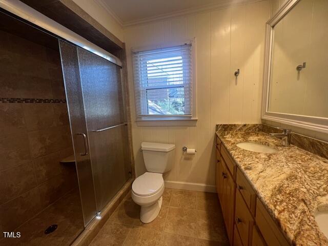 106 Queensferry Road Cary, NC 27511 - Photo 7 of 7 a bathroom with a granite countertop sink toilet and shower
