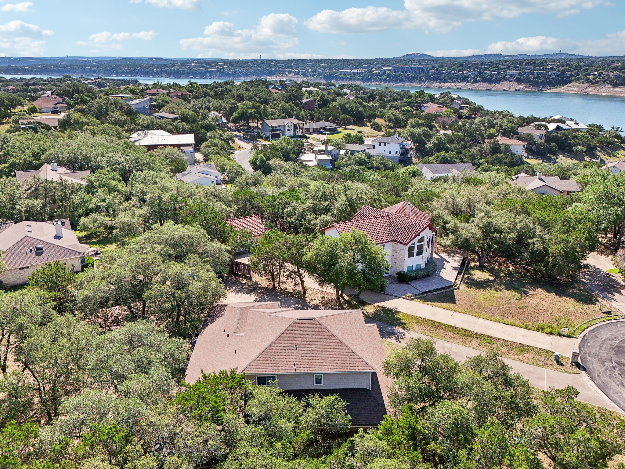 600 Augusta Circle Point Venture, TX 78645 - Photo 36 of 38 an aerial view of residential houses with outdoor space and street view