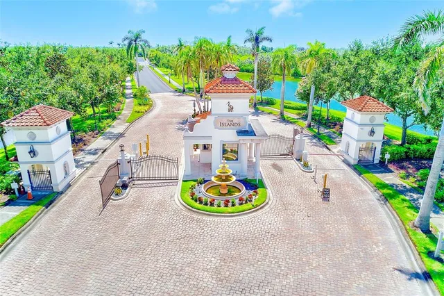 a view of a lake with a city