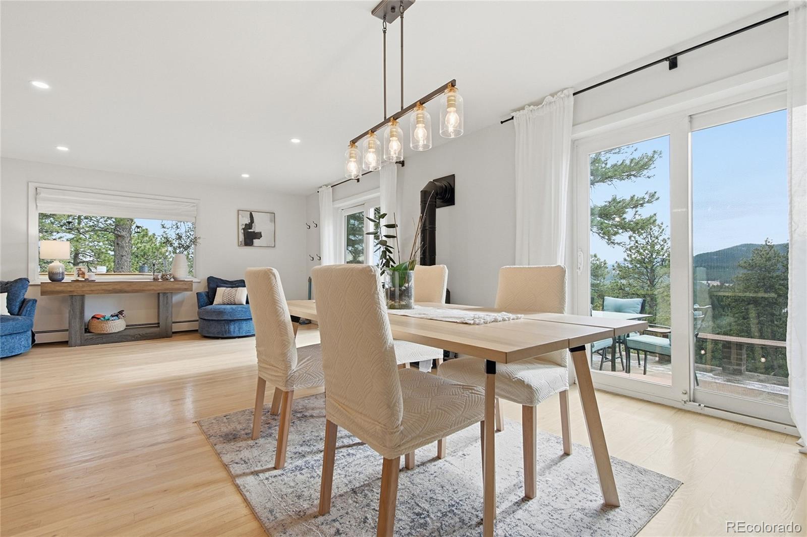6387 High Drive Morrison, CO 80465 - Photo 20 of 49 a view of a dining room with furniture window and outside view
