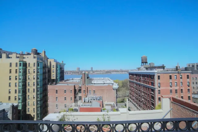 a view of a city with tall buildings