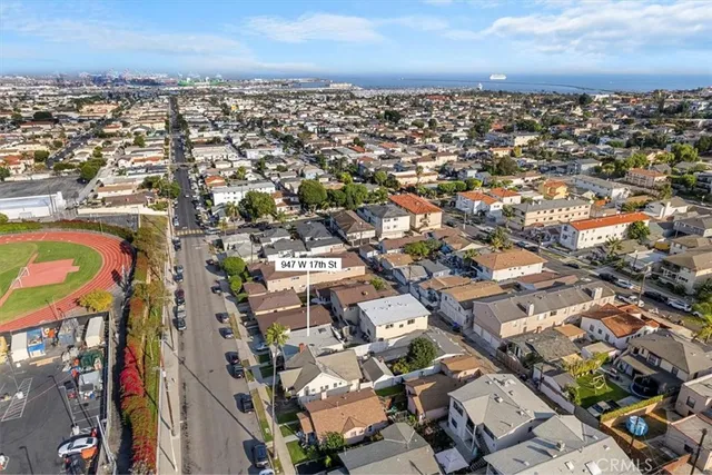 an aerial view of a city
