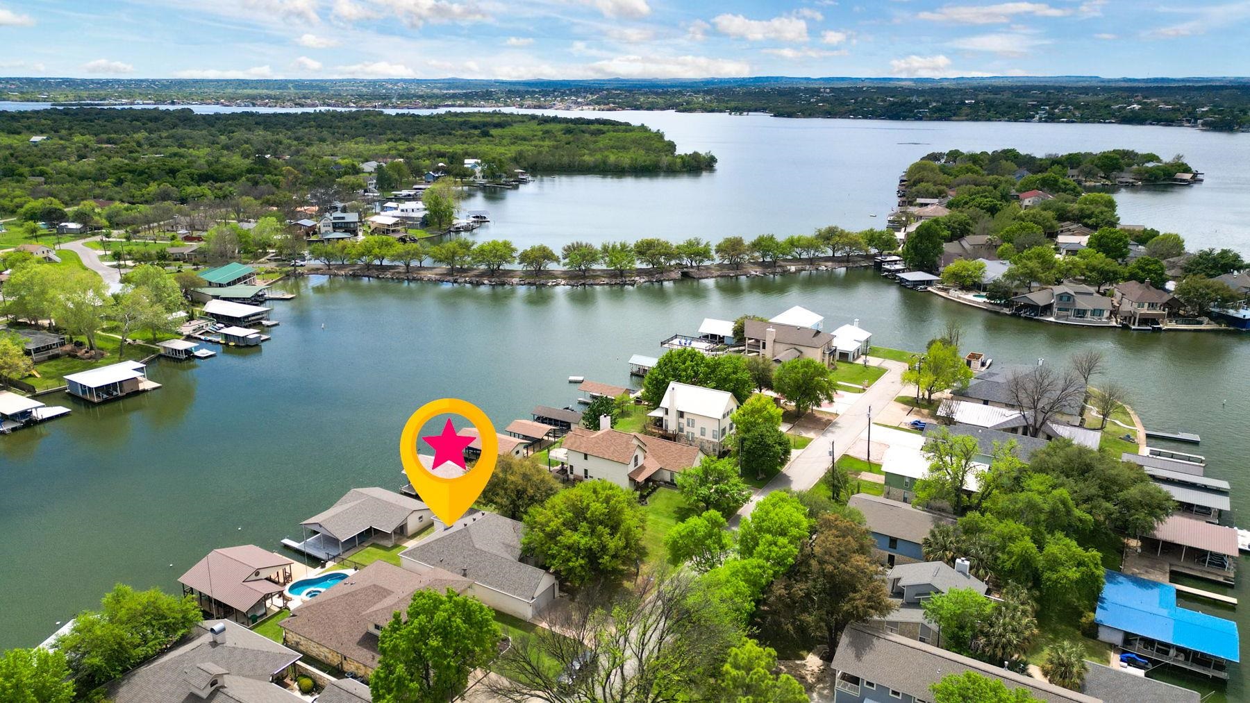 129 Web Isle Drive Granite Shoals, TX 78654 - Photo 5 of 30 an aerial view of lake houses with seating space