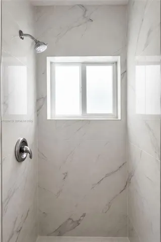 a bathroom with a window