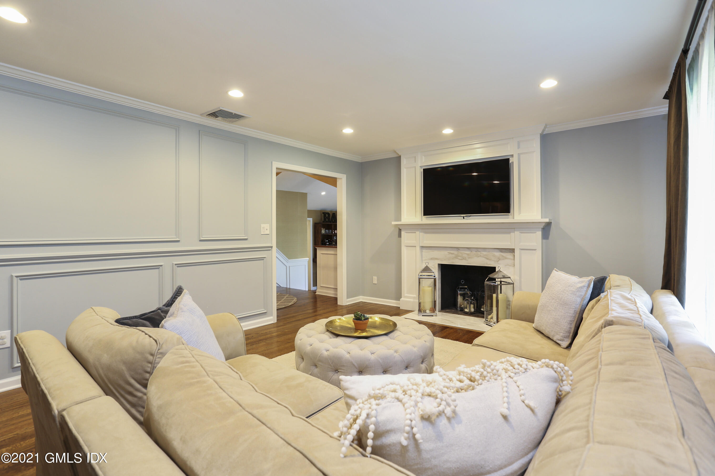 236 Palmer Hill Road Old Greenwich, CT 06870 - Photo 9 of 33 a living room with furniture fireplace and flat screen tv