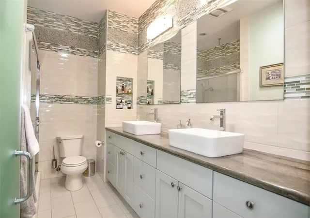 a bathroom with a shower