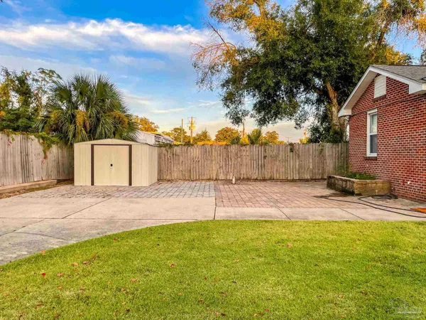 a backyard of a house