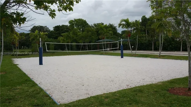 a view of a park with slide