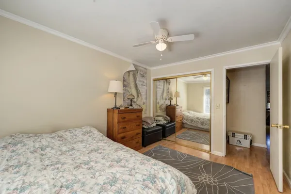 a front view of a building with a street