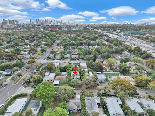 an aerial view of multiple house