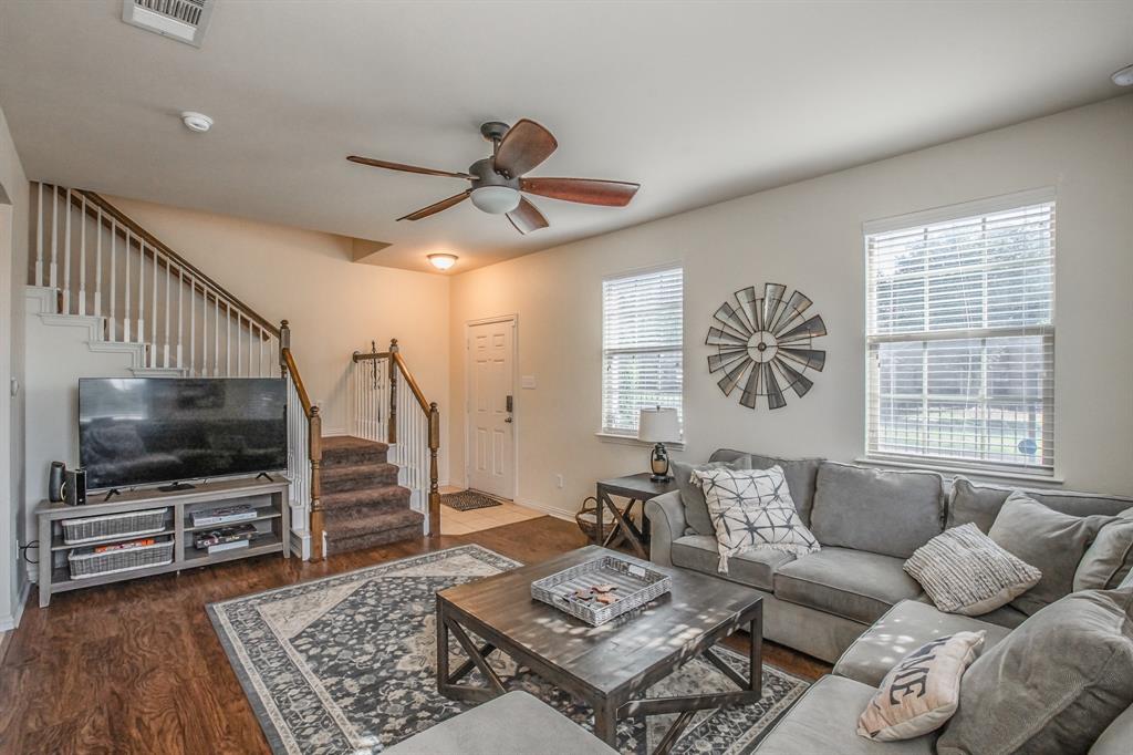 6801 Sandshell Boulevard Fort Worth, TX 76137 - Photo 5 of 28 a living room with furniture and a flat screen tv