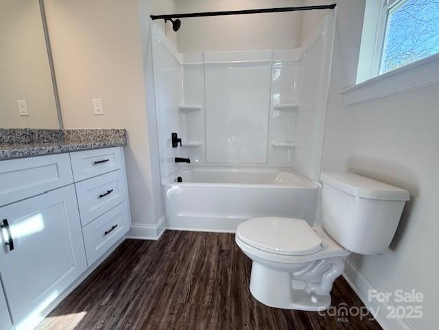 212 Queens Court Gastonia, NC 28052 - Photo 25 of 42 a bathroom with a granite countertop toilet a sink and a bathtub