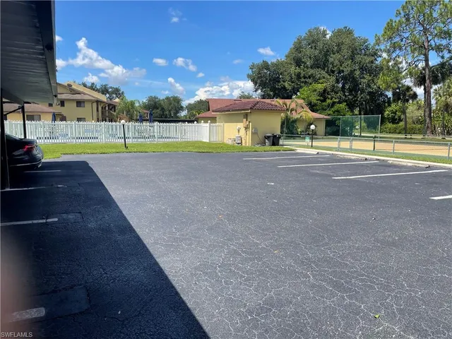 a view of an outdoor space and a car park