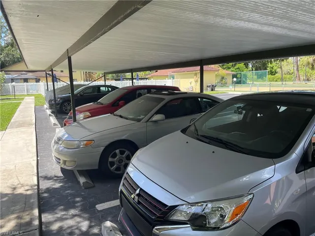 a view of car parked in garage