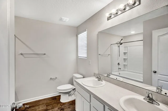 a view of a park with swings