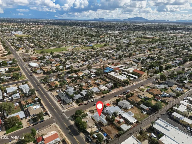 an aerial view of a city
