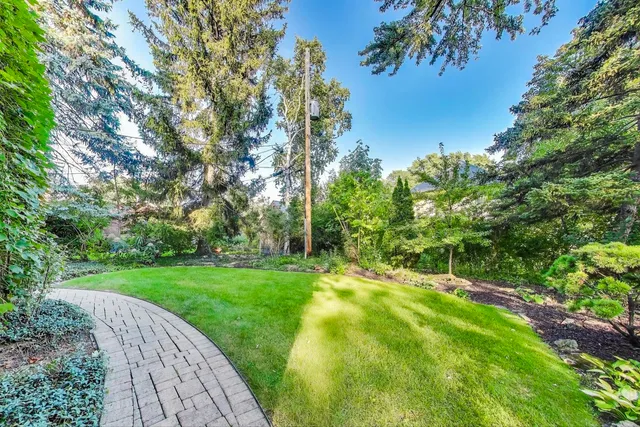 a view of a backyard with a garden