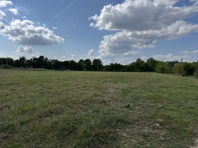 a view of a lake with houses in the back