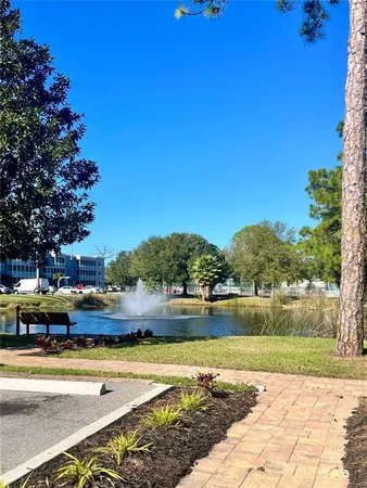 a view of a swimming pool with an ocean view